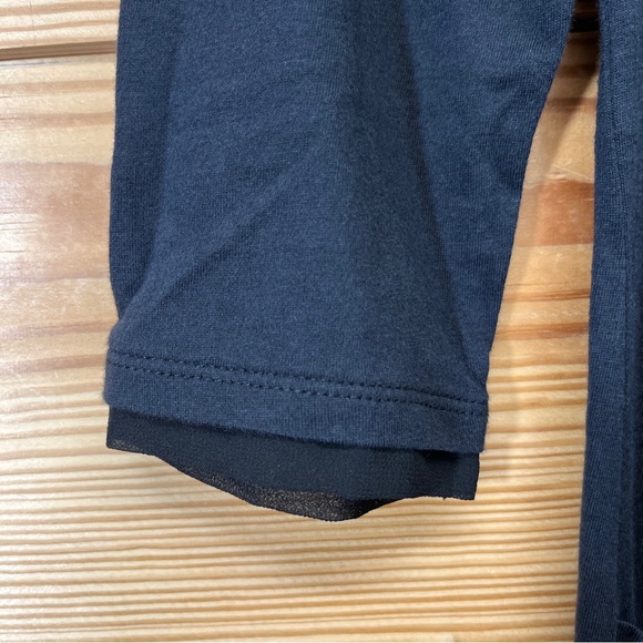 LOGO Lori Goldstein Shirt XXSP Petite Black Swing Satin Chiffon Trim Jewels - Picture 3 of 15